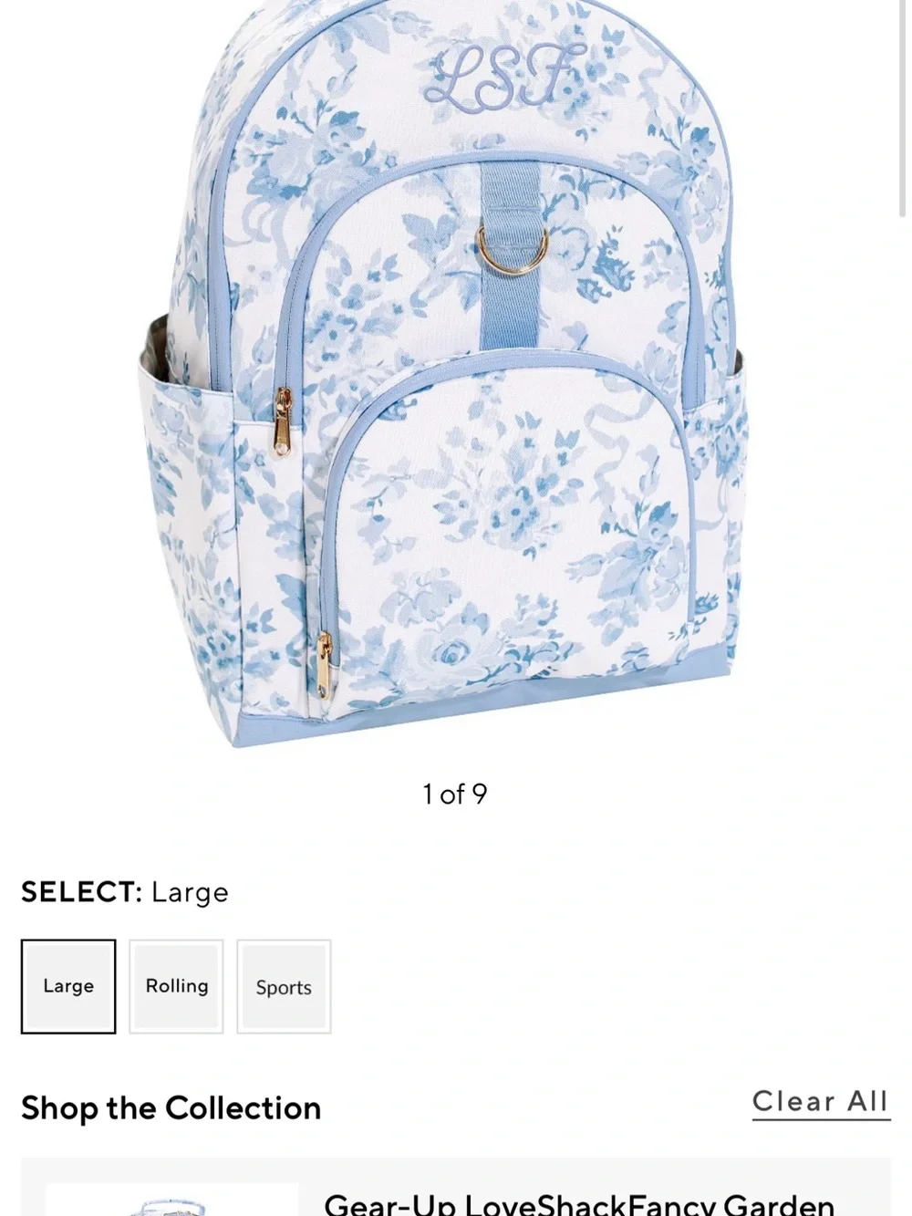 Pottery Barn Teen Love Shank Fancy Backpack